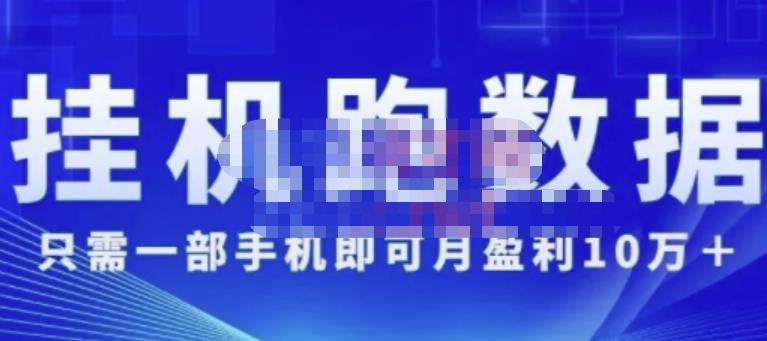 挂机数跑据，只需一部手机即可月盈利10万＋（内部玩法）价值4988元