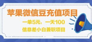 微信豆怎么充值便宜，苹果微信豆充值项目，信息差小白兼职项目-个人经验技术分享