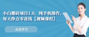 纯手机操作小白搬砖项目,每天兼职挣点零花钱-个人经验技术分享