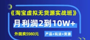 程哥淘宝虚拟无货源实战班月利润2到10W+-个人经验技术分享