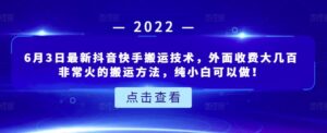 价值大几百的最新抖音快手搬运技术-个人经验技术分享