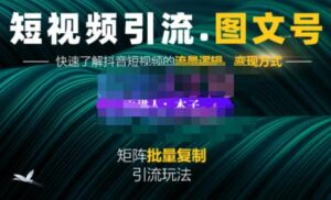 抖音短视频引流图文号矩阵批量复制的引流玩法-个人经验技术分享