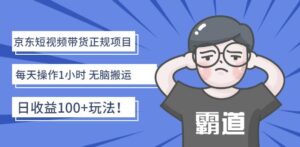 京东短视频带货正规项目,每天操作1小时日赚100+玩法-个人经验技术分享