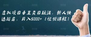 虚拟项目垂直类目玩法教程，零基础快速起店月赚5000+-个人经验技术分享