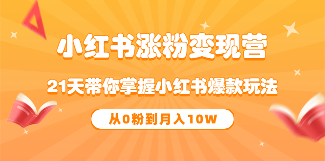 小红书涨粉变现教程，21天学会小红书爆款玩法