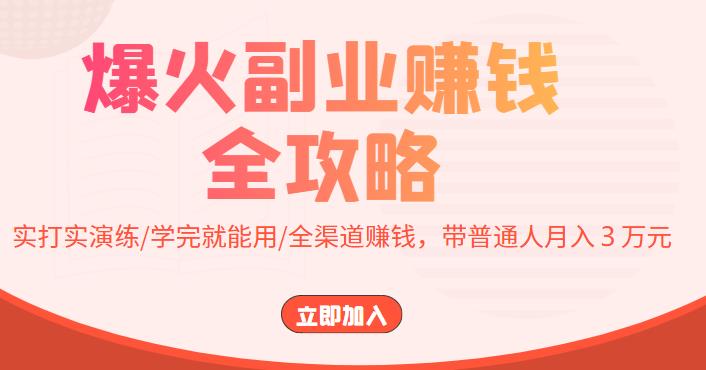 副业赚钱全攻略课程-个人经验技术分享