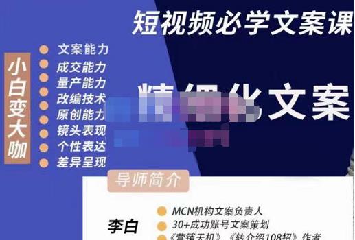 短视频精细化文案，让你具备源源不断内容创作能力