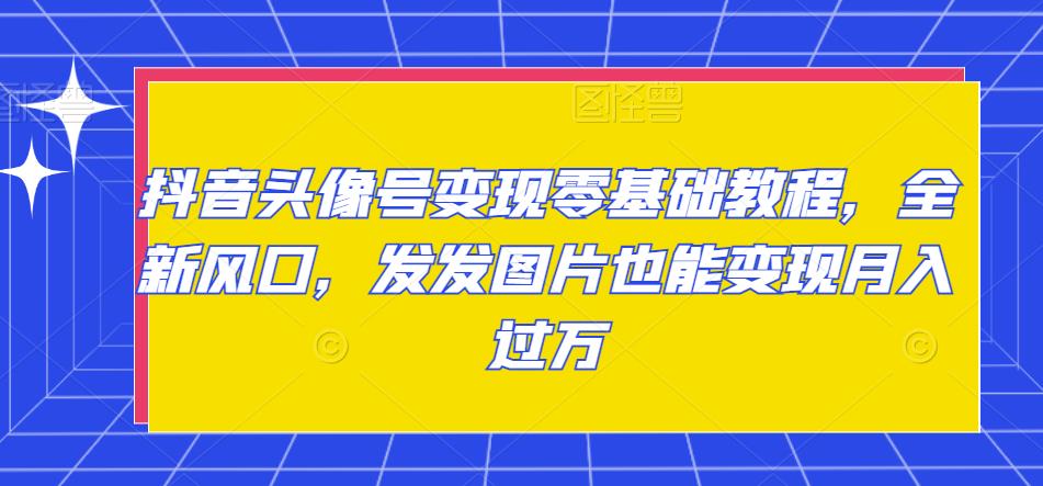 图片[1]-抖音头像号变现零基础教程，全新风口，发发图片也能变现月入过万