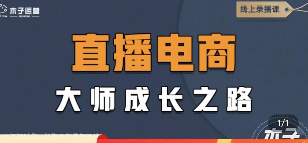 直播电商高手成长之路：教你成为直播电商大师，玩转四大板块（25节）