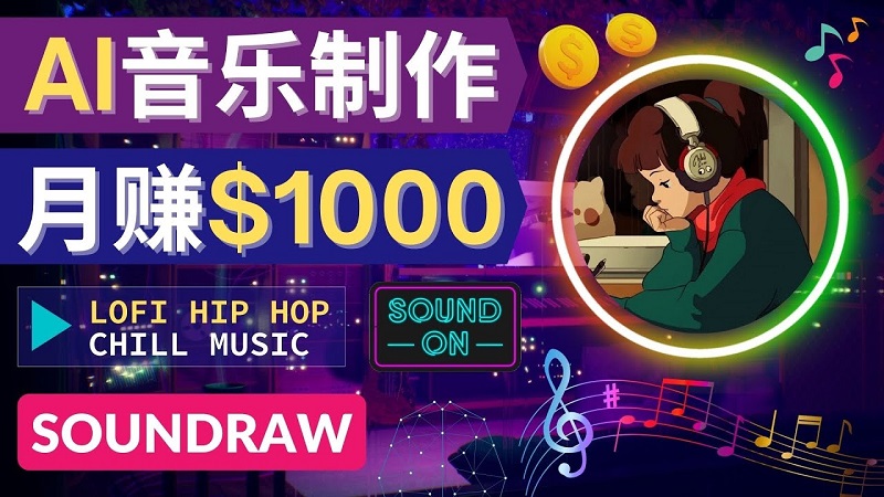 图片[1]-无需任何音乐基础： 使用AI软件制作Lofi Hip Hop Chill Music 月赚1000美元