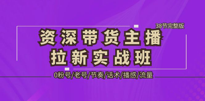 图片[1]-资深·带货主播拉新实战班，0粉号/老号/节奏/话术/播感/流量-38节完整版