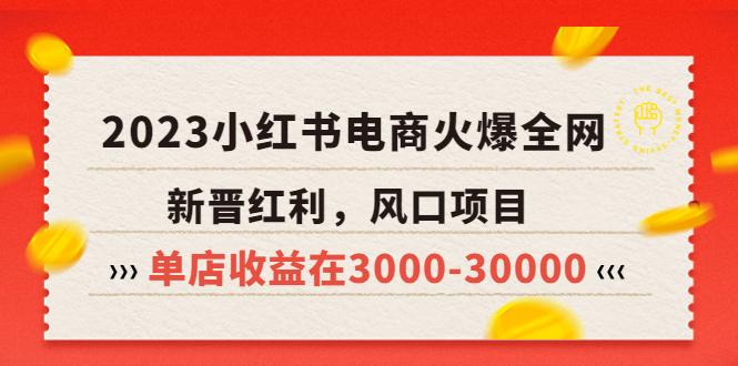 2023小红书电商火爆全网，新晋红利，风口项目，单店收益在3000-30000！