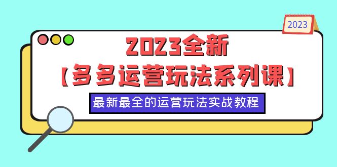 图片[1]-2023百亿补贴、九块九活动，拼多多运营玩法系列课，50节实战教程-阿灿说钱