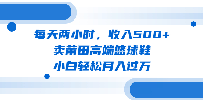 图片[1]-每天两小时，收入500+，卖莆田高端篮球鞋，小白轻松月入过万（教程+素材）-阿灿说钱