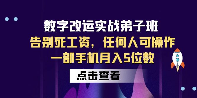 图片[1]-数字改运实战弟子班：手机操作月入5位数，告别死工资！-阿灿说钱