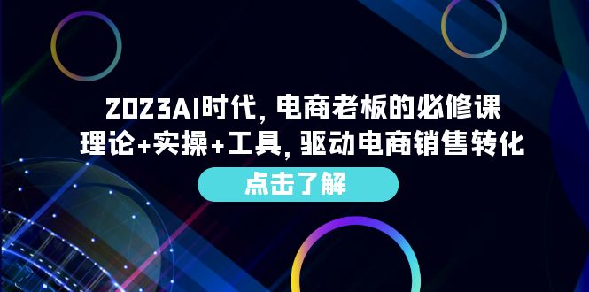 图片[1]-2023AI·时代，电商老板的必修课，理论+实操+工具，驱动电商销售转化-阿灿说钱