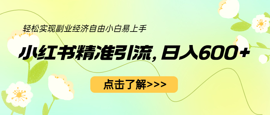 图片[1]-小红书精准引流，小白日入600+，轻松实现副业经济自由（教程+1153G资源）-阿灿说钱