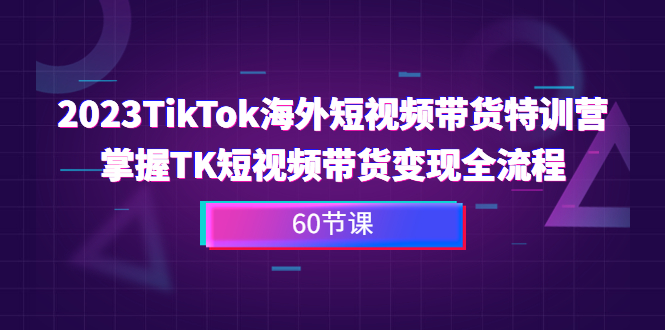 图片[1]-2023-TikTok海外短视频带货特训营，掌握TK短视频带货变现全流程（60节课）-阿灿说钱