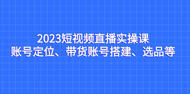 图片[1]-2023短视频直播实操课，账号定位、带货搭建、选品全解析-阿灿说钱