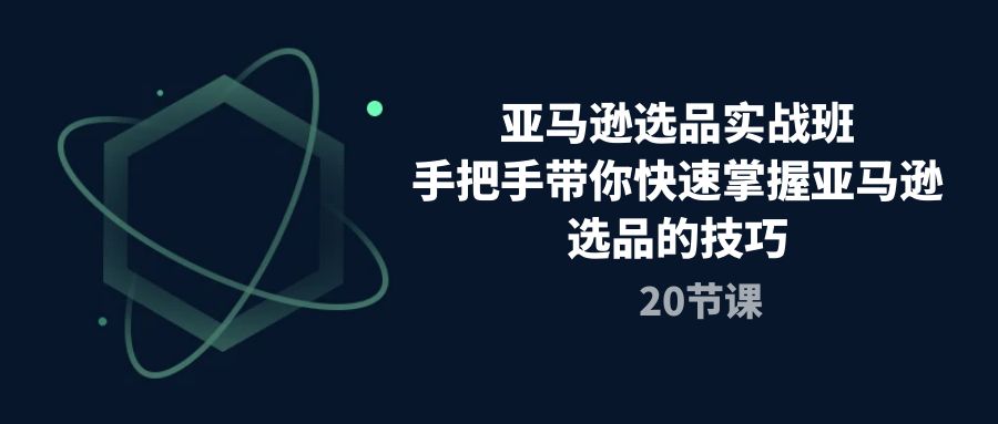 图片[1]-亚马逊选品实战课程，手把手带你快速轻松挖掘爆款产品（20节课）-个人经验技术分享