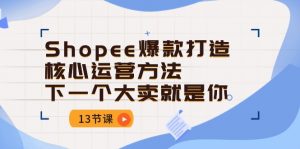 Shopee-爆款打造核心运营方法,下一个大卖就是你(13节课)-个人经验技术分享