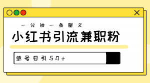 爆粉秘籍！30s一个作品，小红书图文引流高质量兼职粉，单号日引50+-个人经验技术分享