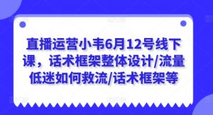 直播运营小韦6月12号线下课,话术框架整体设计/流量低迷如何救流/话术框架等-个人经验技术分享