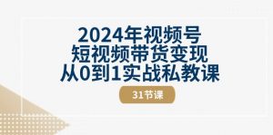 2024年视频号短视频带货变现从0到1实战私教课(31节视频课)-个人经验技术分享