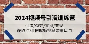 2024视频号引流训练课程:引流/裂变/直播/变现 获取红利 把握短视频流量风口-个人经验技术分享