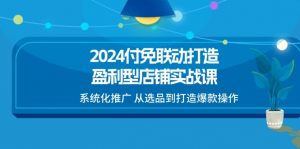 2024付免联动-打造盈利型店铺实战课,系统化推广 从选品到打造爆款操作-个人经验技术分享
