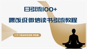 十万个富翁修炼宝典日引流100+,喂饭级微信读书引流教程,月收入实现五位数-个人经验技术分享