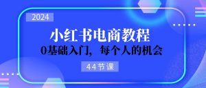 2024从0-1学习小红书电商,0基础入门,每个人的机会(44节)-个人经验技术分享