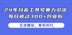 24年抖音工具号暴力引流,每日被动300+创业粉,创业粉捷径,卷死同行【揭秘】-个人经验技术分享