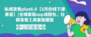 私域发售PLUS6.0【5月份线下课录音】/全域套装SOP流程包,社群发售工具套装模型-个人经验技术分享
