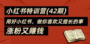 35天-小红书特训营(42期),用好小红书,做你喜欢又擅长的事,涨粉又赚钱-个人经验技术分享