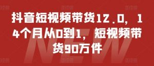 抖音短视频带货12.0,14个月从0到1,短视频带货90万件-个人经验技术分享