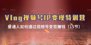 Vlog 视频号IP变现特训营,普通人如何通过视频号变现赚钱(15节)-个人经验技术分享