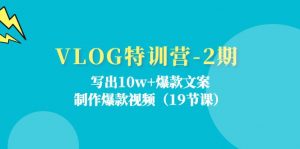 VLOG特训营-2期:写出10w+爆款文案,制作爆款视频(19节课)-个人经验技术分享