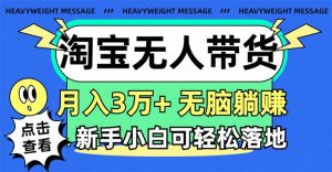 淘宝无人带货3.0高收益玩法,月入3万+,无脑躺赚,新手小白可落地实操-个人经验技术分享