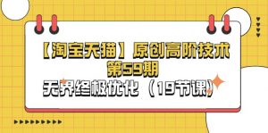 【淘宝&天猫】原创高阶技术第59期,淘系无界终极优化教程(19节课)-个人经验技术分享