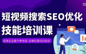 实体抖音搜索（抖音SEO）变现课，短视频搜索SEO优化技能-个人经验技术分享