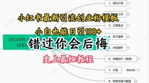 2024小红书引流创业粉史上最细教程,手把手教你引流【揭秘】-个人经验技术分享