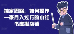 独家思路:如何操作一家月入过万的小红书虚拟店铺-个人经验技术分享