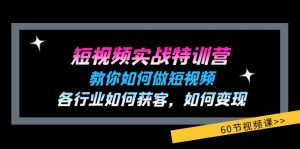 短视频实战特训营：教你如何做短视频，各行业如何获客，如何变现 (60节)-个人经验技术分享