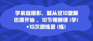 学家庭摄影,就从这10堂模仿课开始 ,10节视频课(学)+10次训练营(练)-个人经验技术分享