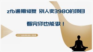 十万个富翁修炼宝典zfb逾期修复,别人卖3980的项目,看完你也能做!-个人经验技术分享