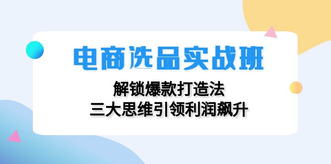 图片[1]-电商选品实战班：解锁爆款打造法，三大思维引领利润飙升-个人经验技术分享