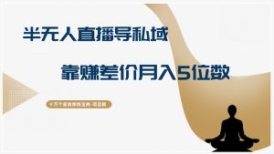 十万个富翁修炼宝典半无人直播导私域,靠赚差价月入五位数-个人经验技术分享