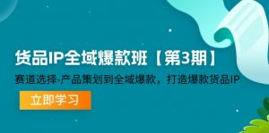 货品IP全域爆款班【第3期】赛道选择-产品策划到全域爆款,打造爆款货品IP-个人经验技术分享
