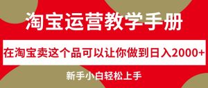 淘宝运营教学手册，在淘宝卖这个品可以让你做到日入2000+-个人经验技术分享